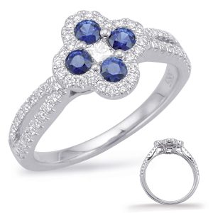 White Gold Sapphire & Diamond Ring