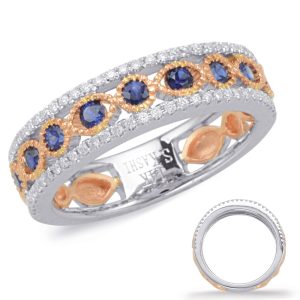 Rose & White Gold Sapphire & Diamond Rin