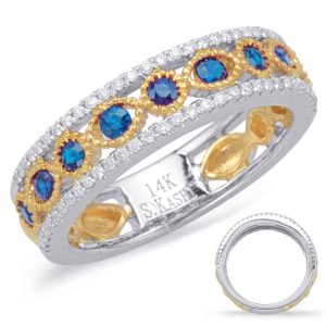 Yellow & White Sapphire & Diamond Ring