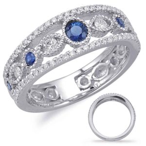 White Gold Sapphire & Diamond Ring