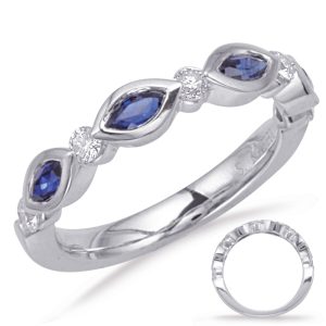 White Gold Sapphire & Diamond Ring