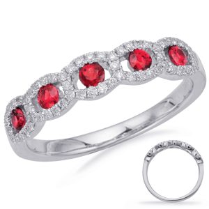 White Gold Ruby & Diamond Ring