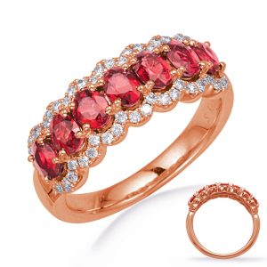 Rose  Gold Ruby & Diamond Ring