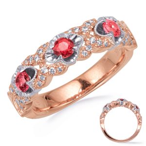Rose & White Gold Ruby & Diamond Ring