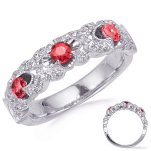 White Gold Ruby & Diamond Ring