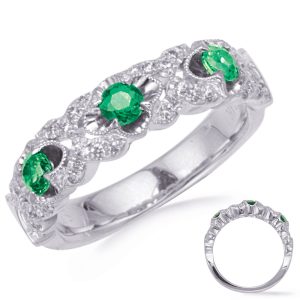 White Gold Tsavorite & Diamond Ring