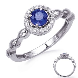 White Gold Sapphire & Diamond Ring