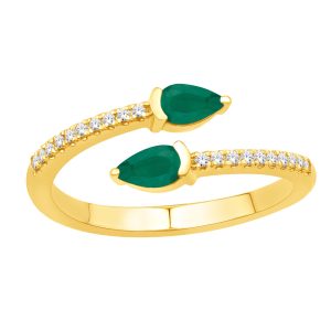 Yellow Gold Emerald & Diamond Ring