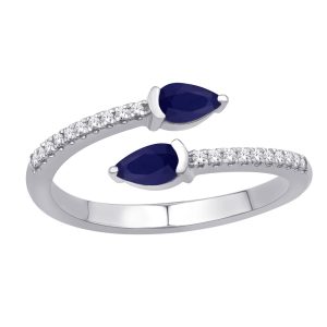 White Gold Sapphire & Diamond Ring