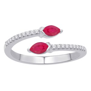 White Gold Ruby & Diamond Ring