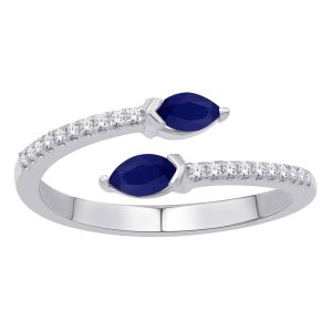 White Gold Sapphire & Diamond Ring