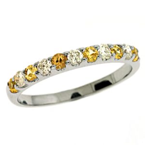 Yellow Sapphire Prong Set Band