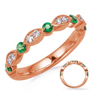 Rose Gold Emerald & Diamond Ring