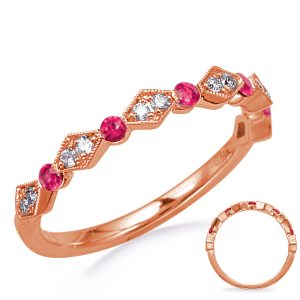 Rose Gold  Ruby & Diamond Ring