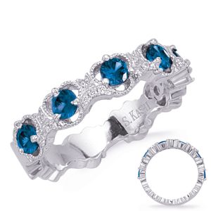 White Gold Sapphire & Diamond Ring