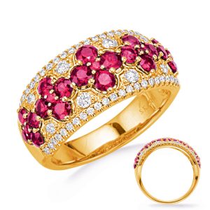 Yellow Gold Ruby & Diamond Ring