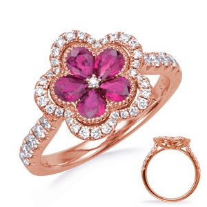 Rose Gold Ruby & Diamond Ring