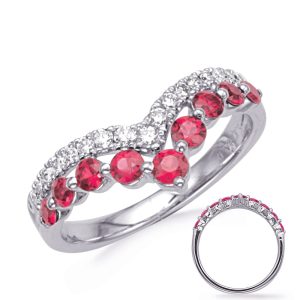 White Gold Ruby & Diamond Ring