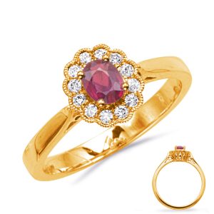 Yellow Gold Ruby & Diamond Ring