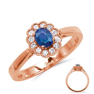Rose Gold Sapphire & Diamond  Ring