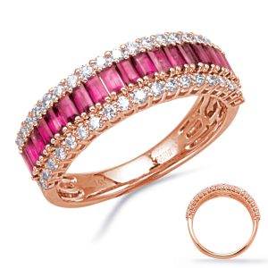 Rose Gold Ruby & Diamond Ring