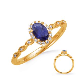 Yellow Gold Sapphire & Diamond Ring