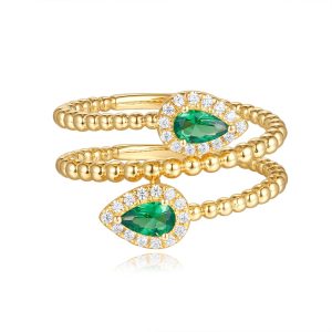 Yellow Gold Tsavorite & Diamond Ring