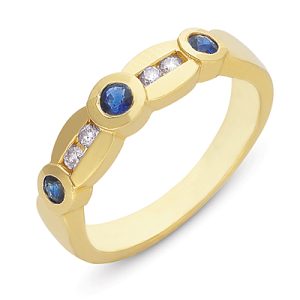 Sapp./ Dia Pave Ring