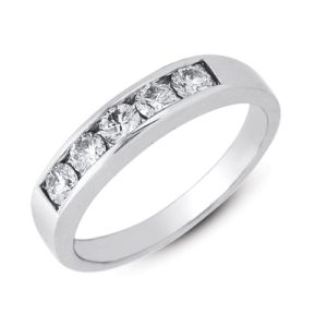 Channel Set White Gold Band