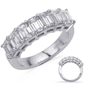 White Gold Emerald Cut Diamond Band