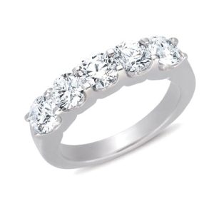 Platinum Diamond Five Stone Band