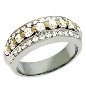 Yellow & White Gold Diamond Band