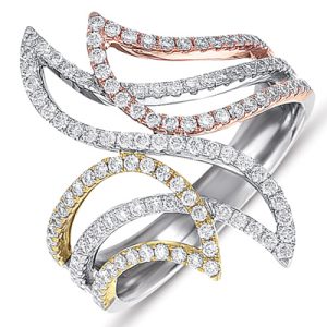 Tri Color M. Pave Ring