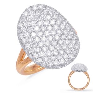 Rose & White Gold Diamond Pave Ring