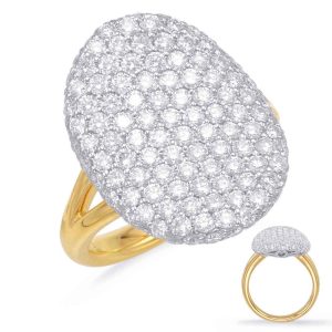 Yellow & White Gold Diamond Pave Ring