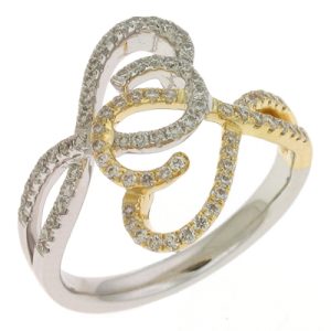Two Tone Diamond Pave Ring