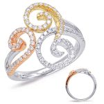Tri Gold  Mico Pave Ring