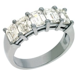 Emerald Cut Diamond Band