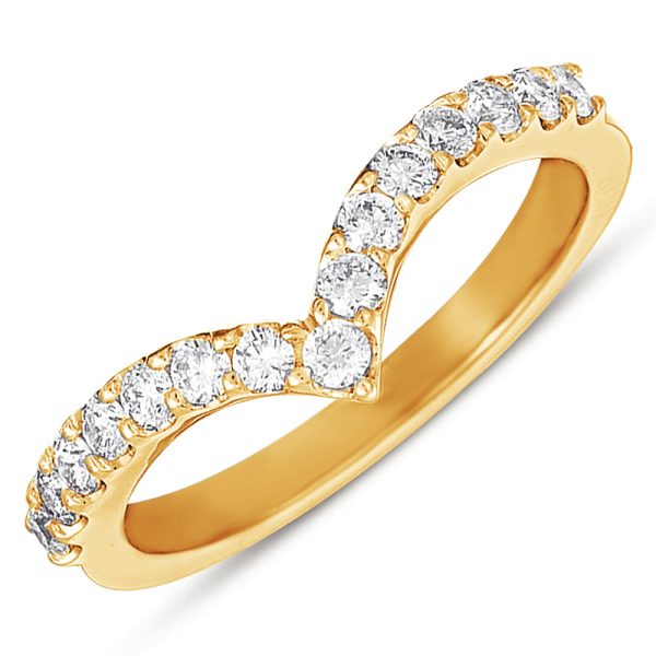 A gold ring featuring an infinity design adorned with multiple clear gemstones.