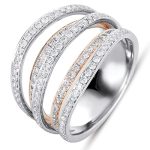 White & Rose Gold Pave Ring