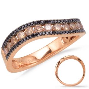 Rose Gold  & Black Diamond Band