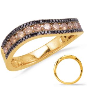 Yellow Gold & Black Diamond Band