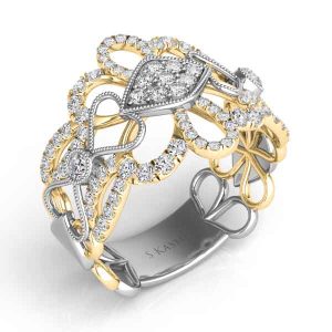 Yellow & White Gold Diamond Fashion Ring