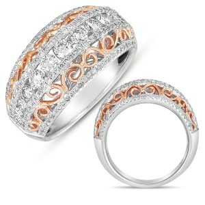 Rose & White Gold Diamond Fashion Ring