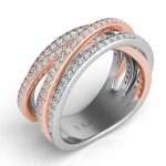 Rose & White Gold Diamond Fashion Ring