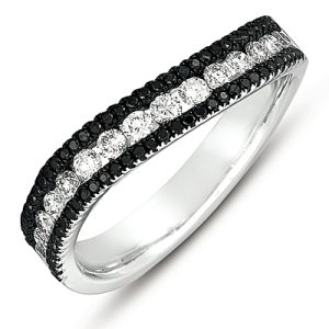 White Gold Black & White Diamond Ring
