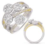 White & Yellow Gold Pave Ring