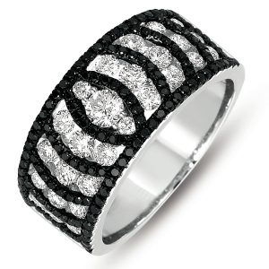 White Gold Black & White Diamond Ring