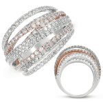 White & Rose Gold Pave Band