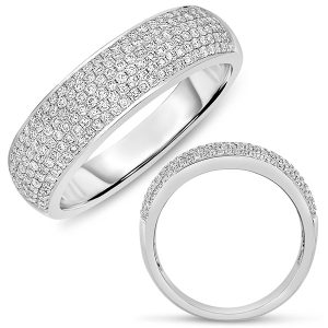 White Gold Pave Band 5.5mm Wide